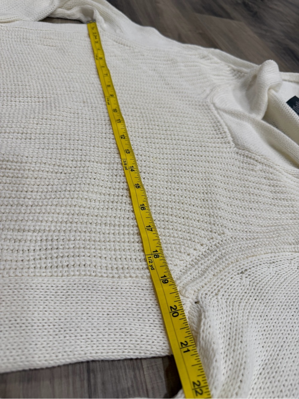 Wooden Ships Chunky Knit Hoodie Sweater Off White S/M - Picture 5 of 6